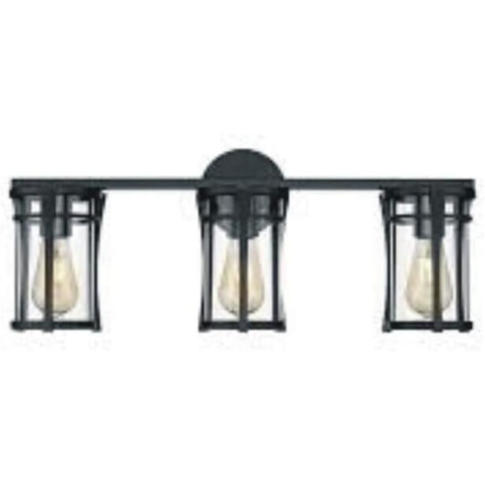 1OVE Decors Joakim 3-Light Vanity Industrial Metal Interior Vanity Black Finish